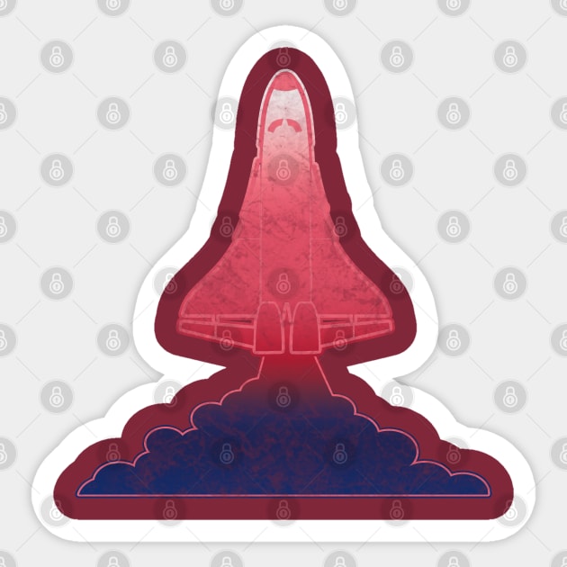 Retro 80s Space Shuttle Sticker by Scar